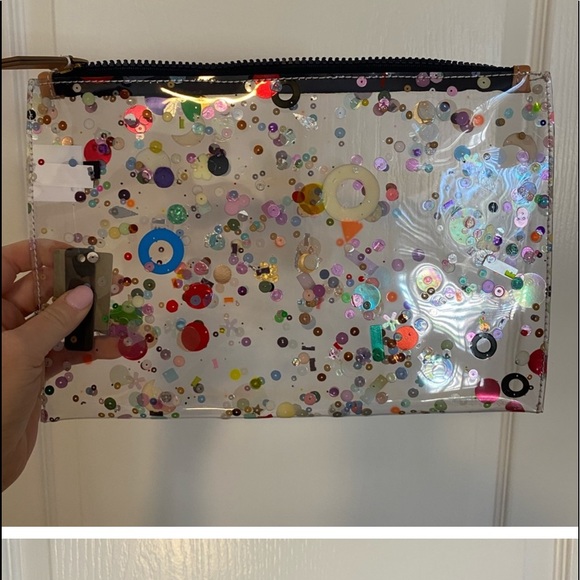 ISO!!!!! J. Crew Confetti Clear Zipper Pouch Bag - Picture 3 of 4
